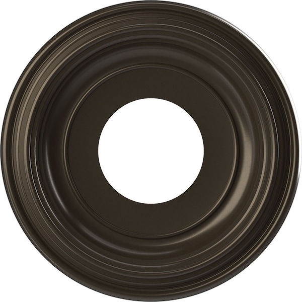 Ekena Millwork Traditional PVC Medallion (Canopies up to 5 1/2"), 10"OD x 3 1/2"ID x 1 1/8"P, Metallic Dark Bronze CMP10TRCDB - main